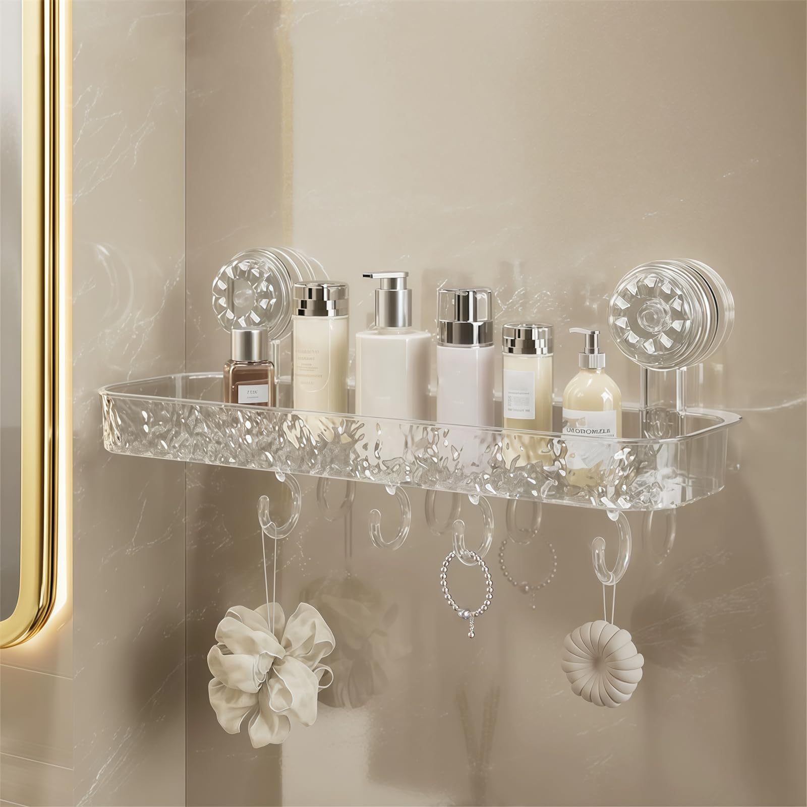 HASTHIP® Ripple Suction Cup Square Storage Rack,
