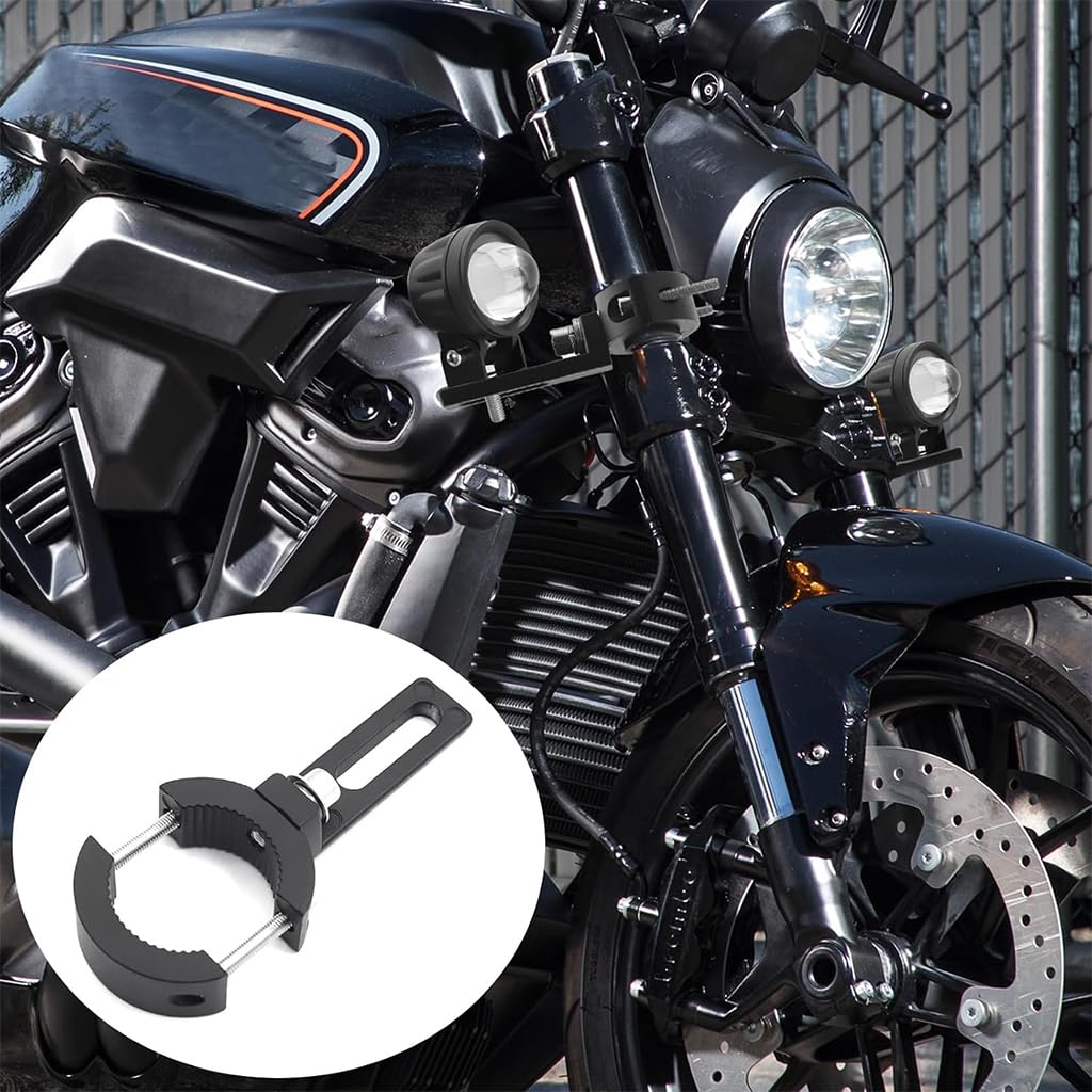 STHIRA Fog Light Clamp for Motorcycle with 360° Adjustable Mount in Sturdy Aluminum | 2pcs Universal Fit Spotlight Brackets