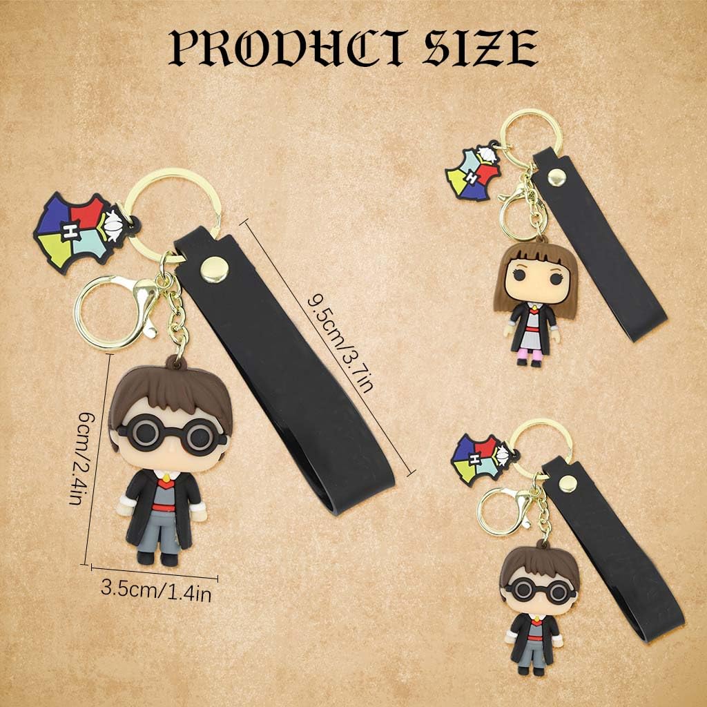 Zibuyu Couple Keychains for Bags and Backpacks with 2.3 in Cartoon Charms & Silicone Strap | Gift for Friends