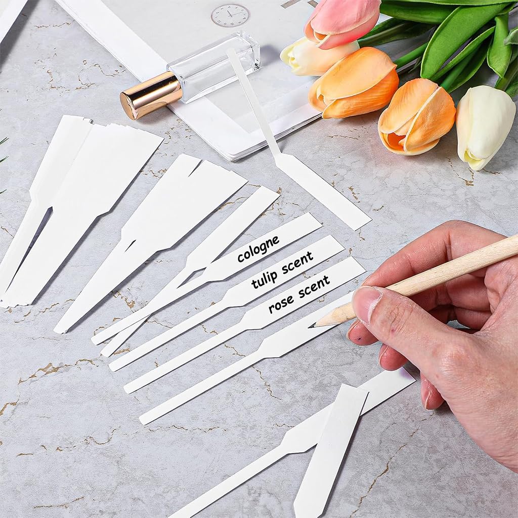 ZIBUYU Scent Strips for Perfume Testing with 100 Count 13cm Length 0.4mm Thick Absorbent Cotton Pulp