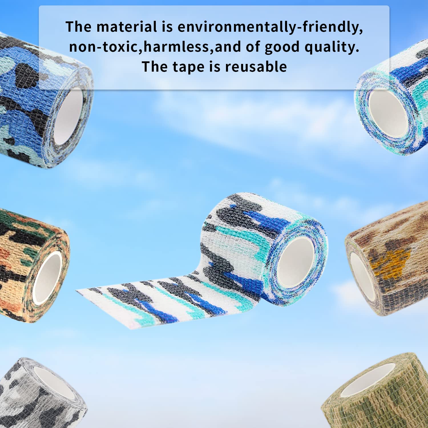 ELEPHANTBOAT Self Adhesive Crepe Bandage for Ankle and Wrist with 6 Rolls 2 in x 14.76 ft | Breathable Non Woven Wrap