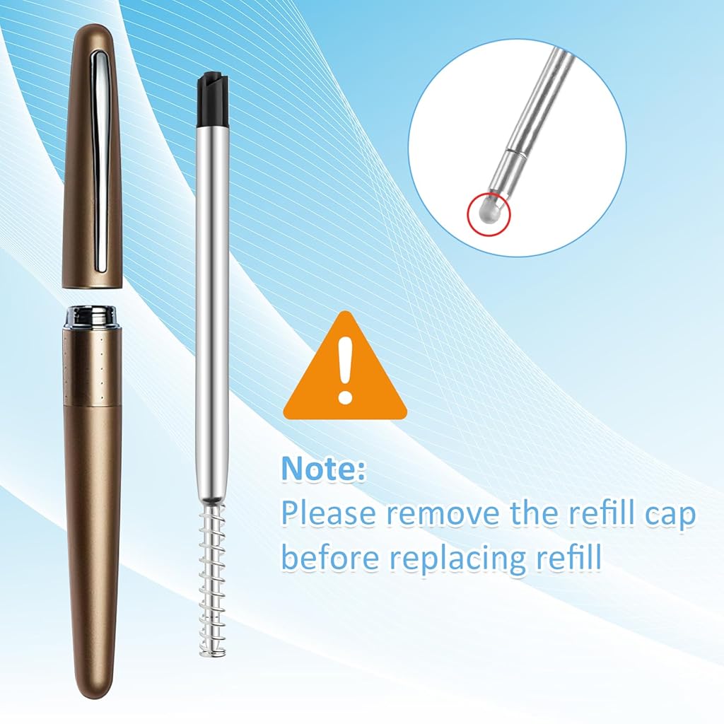 Climberty® 24-Pack Ballpoint Pen Refills - 1.0mm Medium Tip Black Ink for Click Pens, School & Office Supplies, Durable Replacement Refills Economical Pack