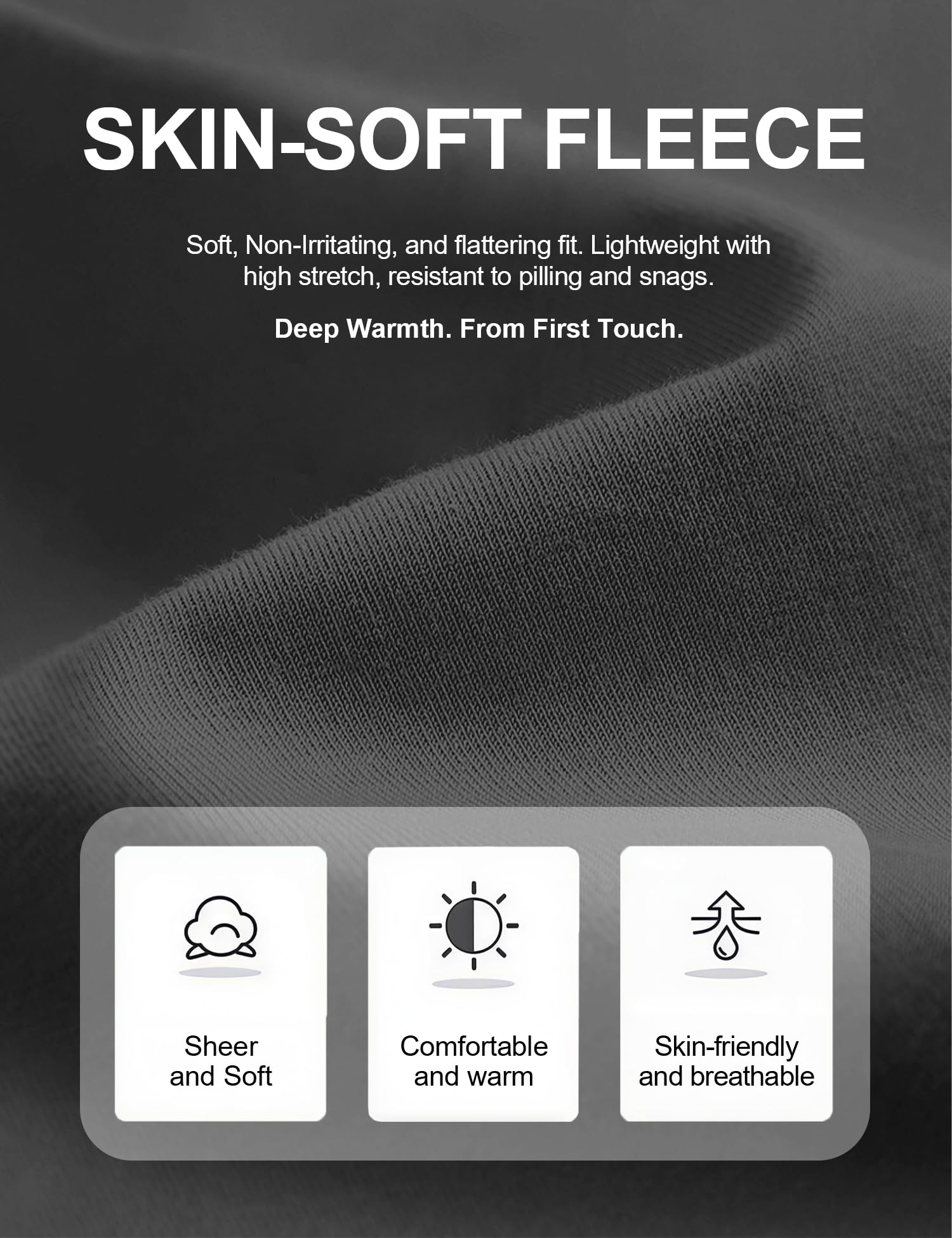 Venzina Women's Thermal Top for Fall and Winter with Double Sided Fleece Warmth | Dark Gray