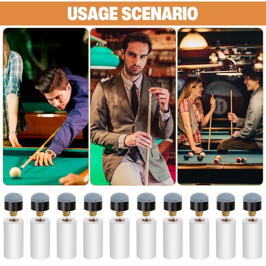 Proberos Billiard Cue Tips Replacement Kit for Pool and Snooker featuring 13mm Screw-In Design