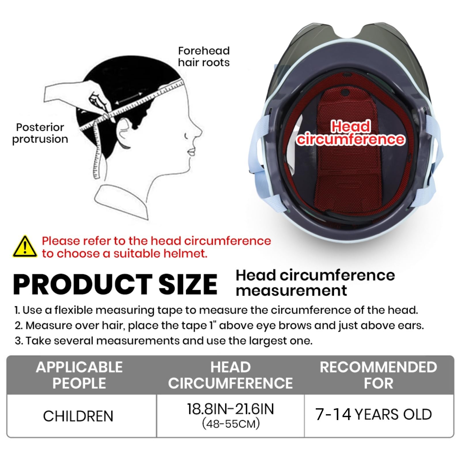 Proberos Kids Bike Helmet for 7-14 Year with UV Visor featuring ABS Shell and EPS Liner | Blue