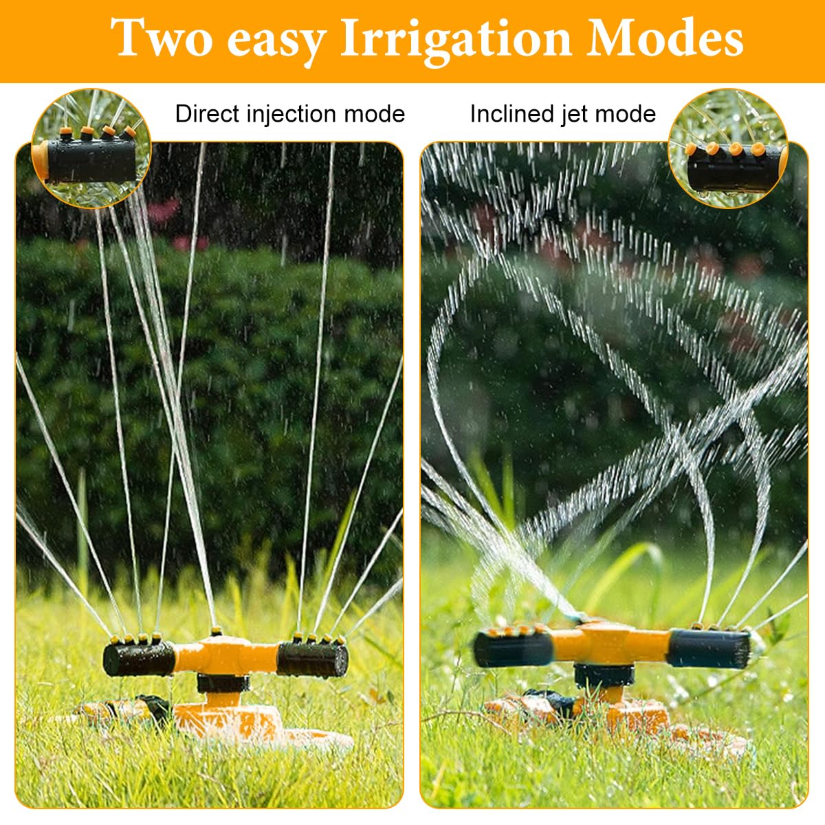HASTHIP Garden Water Sprinkler for Lawn and Plants with 360 Degree 3 Arm Rotating Spray | Even Large Area Irrigation