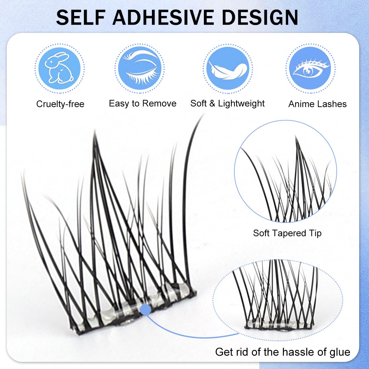 MAYCREATE Lashes Cluster for DIY Lash Extension with 100 pcs 3D C Curl Fibers | Wispy False Eyelashes