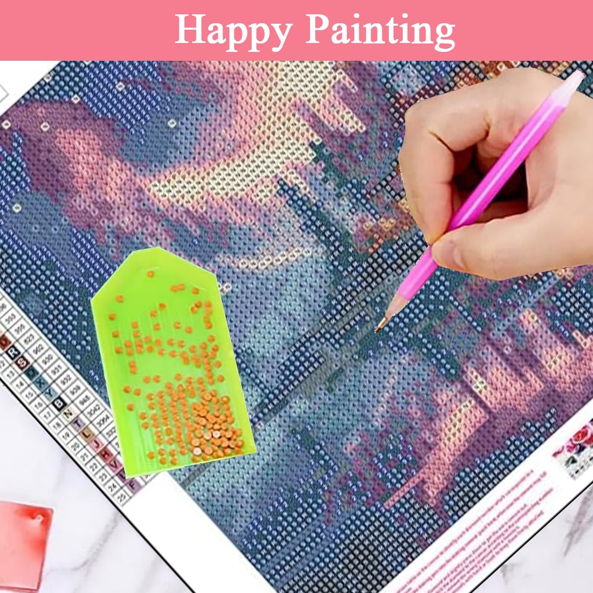 HASTHIP Diamond Art Painting Kit for Home Wall Decor featuring 4PCS 11.8 x 11.8 in Scenery | DIY Gift for Beginners