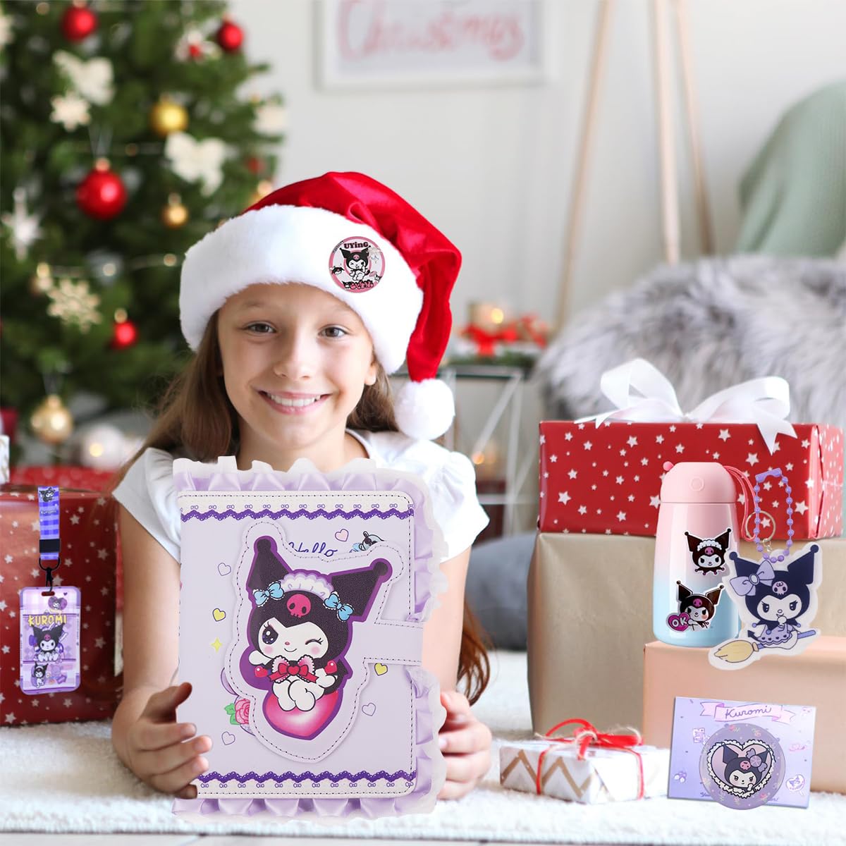 HASTHIP Scrapbooking Gift Set for Girls with Pen Sticky Notes and A5 Kuromi Notebook | Ideal Birthday and Christmas Present