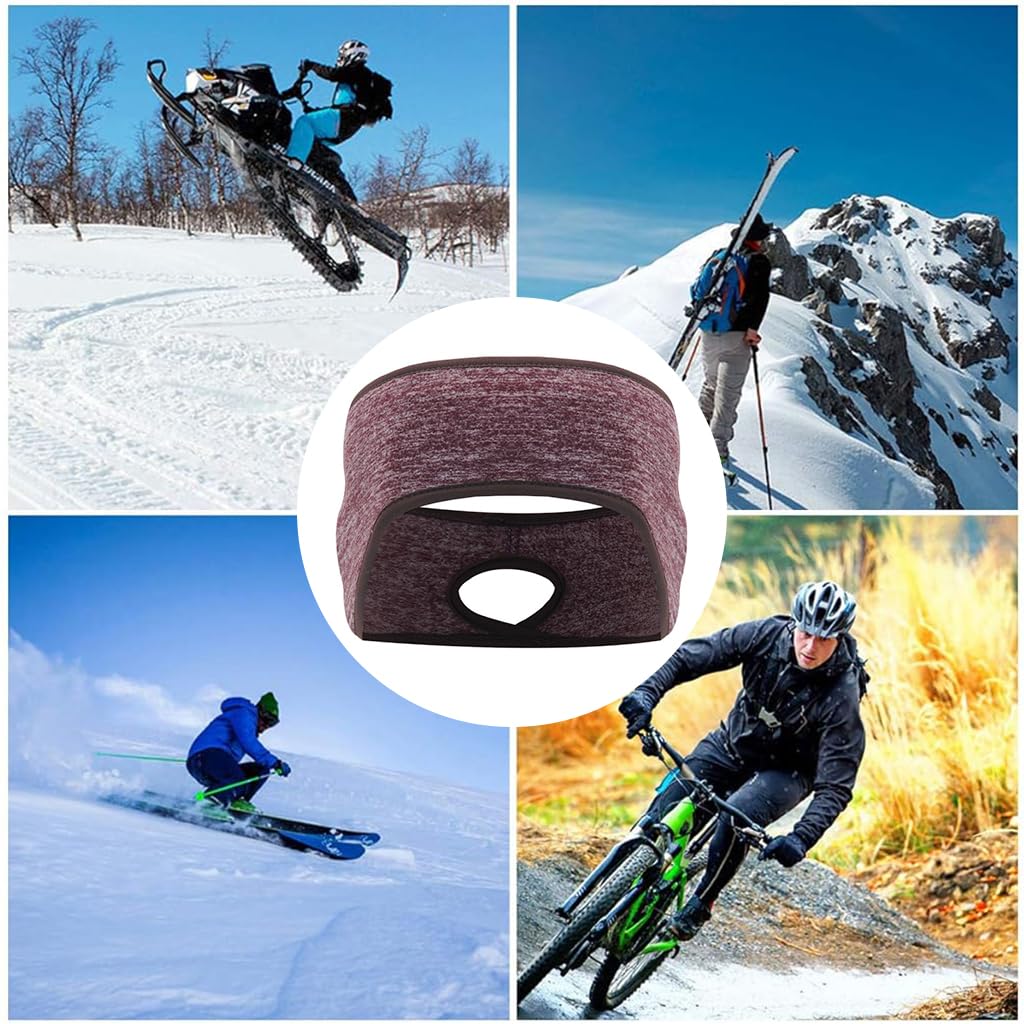MAYCREATE Fleece Headband for Winter Fitness with Stretchy Non Slip Design | 2pcs Unisex Ear Muffs