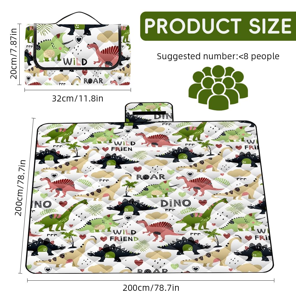 PROBEROS Picnic Blanket for Outdoor Use with 2x2m Waterproof PEVA Layer | Self Packable Design