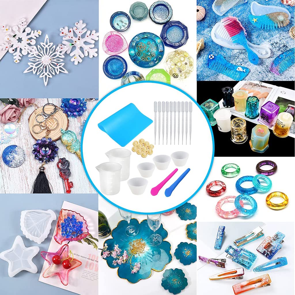 HASTHIP Silicone Resin Measuring Cups Kit for DIY Crafts with 29 pcs tools set | reusable heat‑resistant silicone
