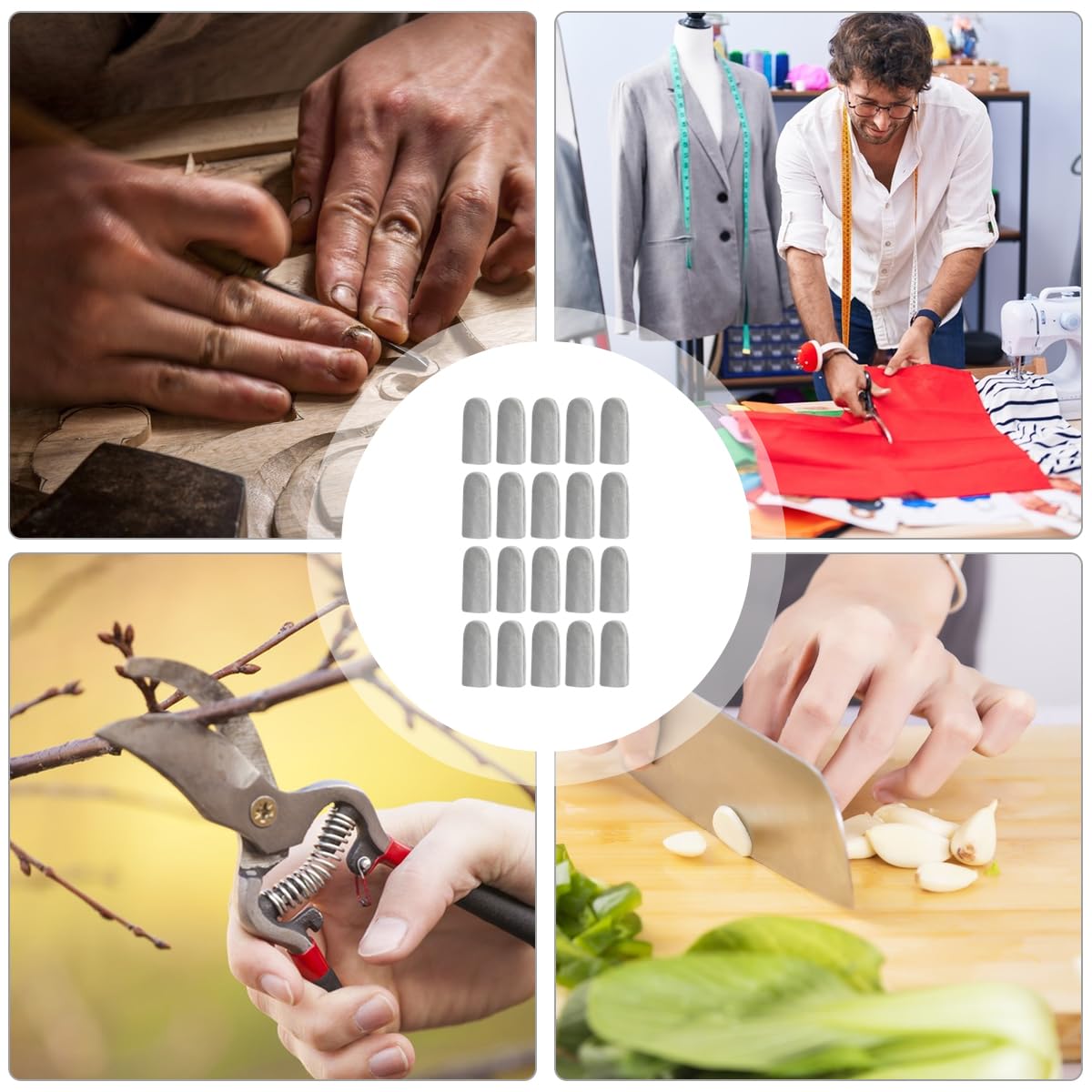 Supvox Finger Cots for Crafting and Carving with Thickened Flocking Fabric | 10Pcs One Size