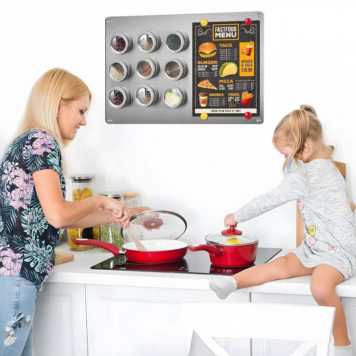 OFIFO Magnetic Board for Wall with Dual Installation and 16.9 x 11.8 in Steel Surface | Home and Office Display