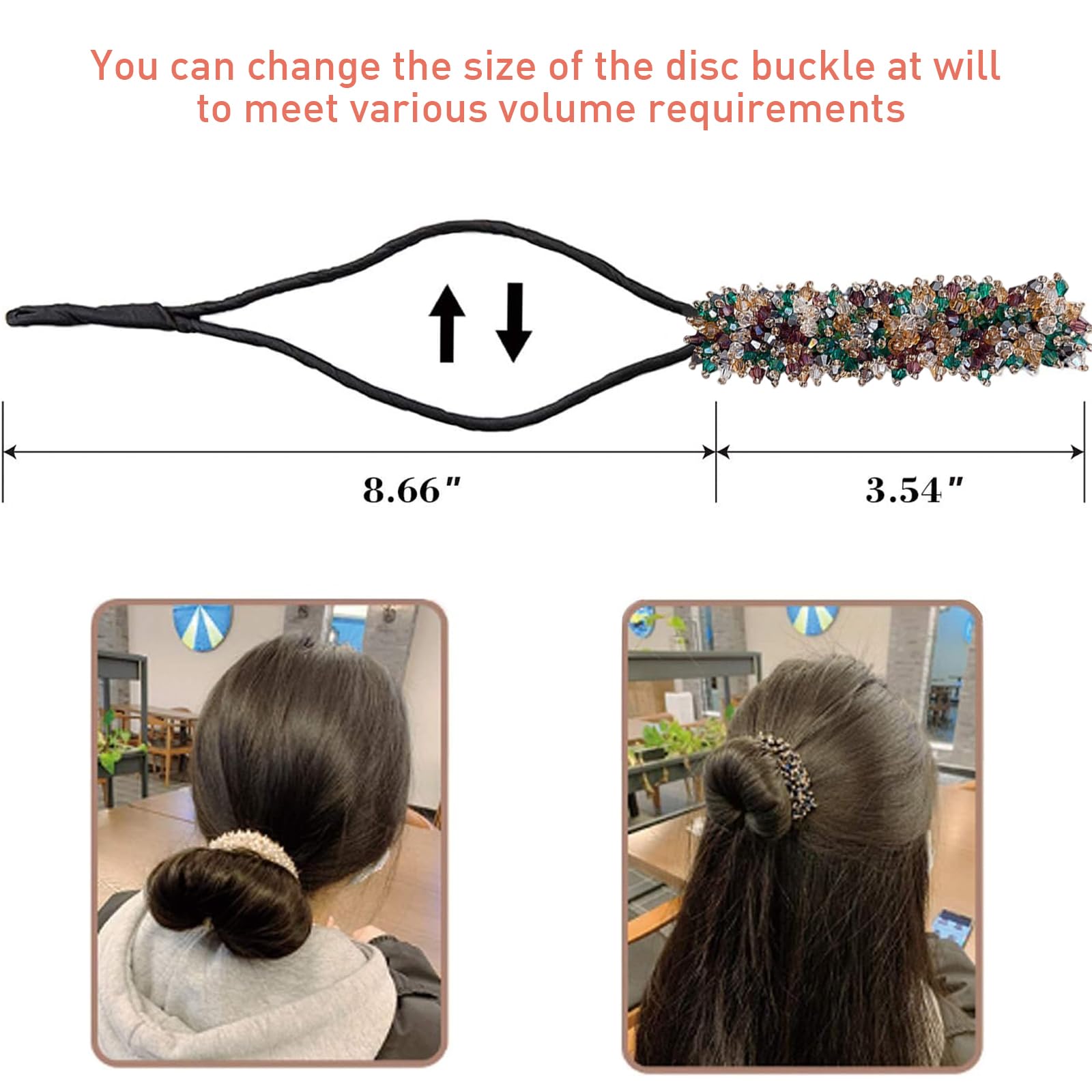 Venzina Hair Bun Maker for Effortless French Hairstyles featuring Flexible Wire Core | 3 Pcs Rhinestone Accessories for Women