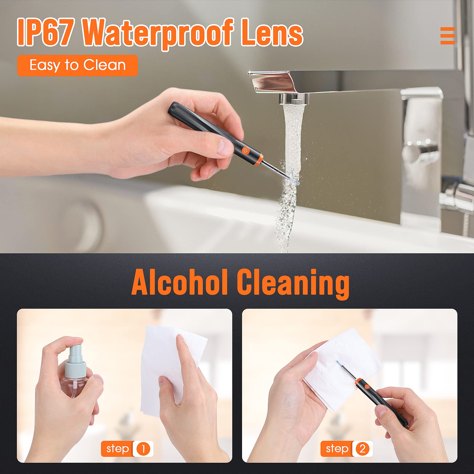 Ear Wax Remover Tool Kit Camera for Ear Cleaning with 1080P HD 4mm Wireless Otoscope