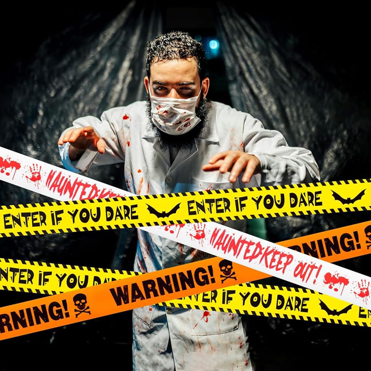 PATPAT Halloween Caution Tape for Haunted Party Decoration with 3 Designs and 27m Length | Non-Adhesive Warning Rolls for Door Window and Stair Decor