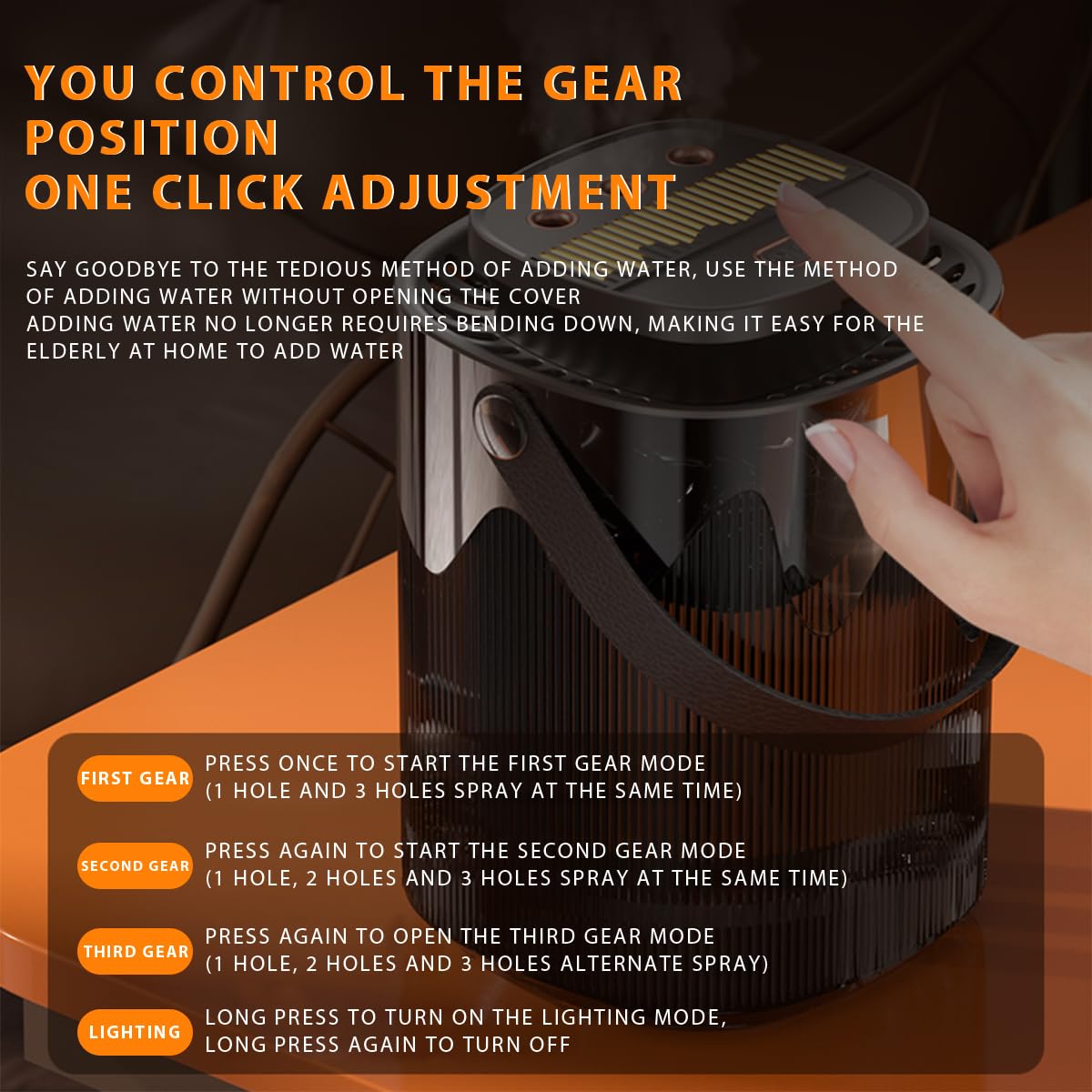 HANNEA Cool Mist Humidifier for Bedroom with 3L Tank and Triple Nozzle Design | Quiet LED Night Light