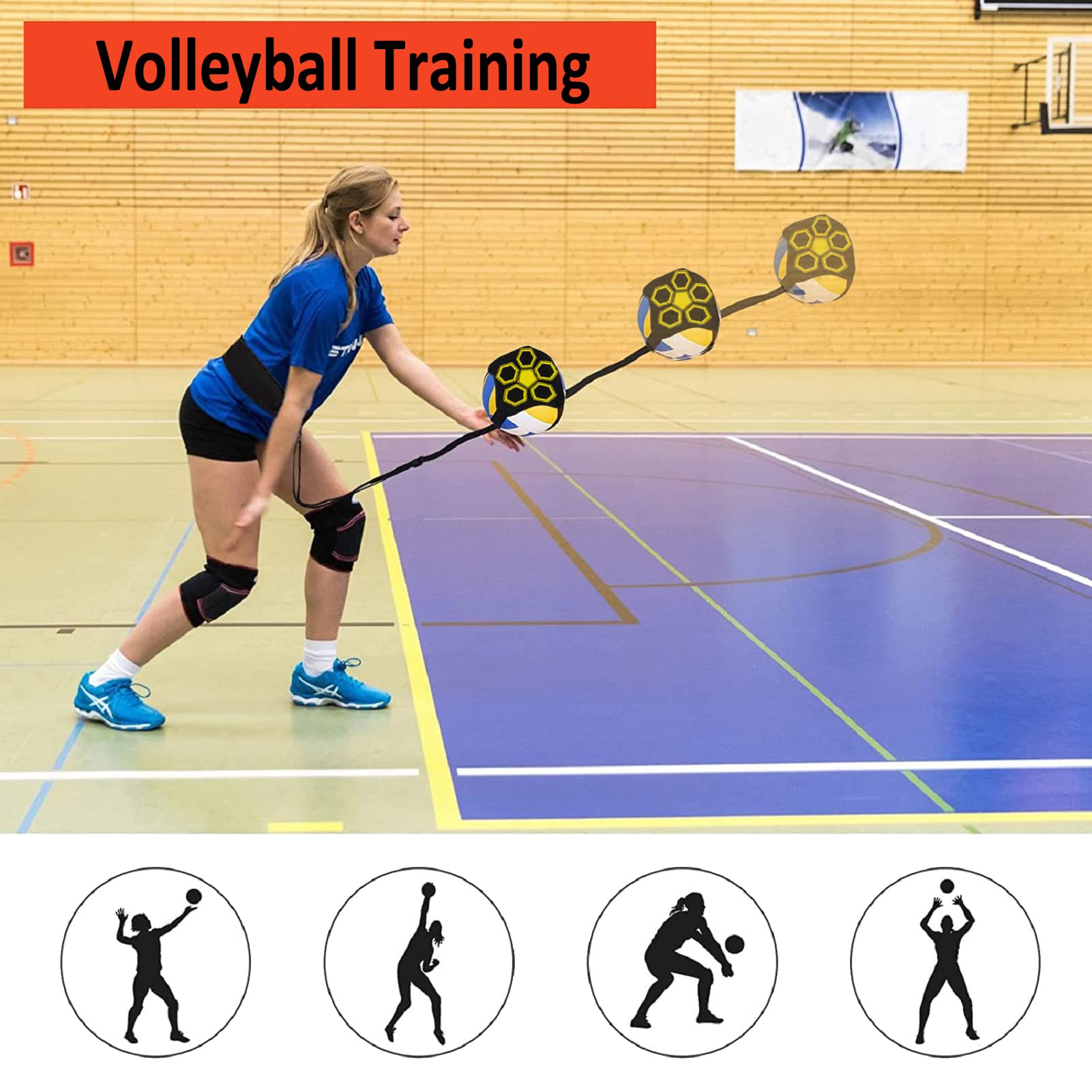 ZIBUYU Football Training Belt for Solo Practice with 3–6 ft Elastic Strap | Adjustable 24–36 in Waist