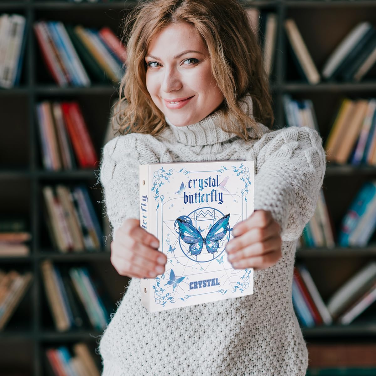 PATPAT Photo Album for Collectible Cards with 160 Slots and Double Sided Clear Pockets | Fashion Blue Butterfly Hard Cover