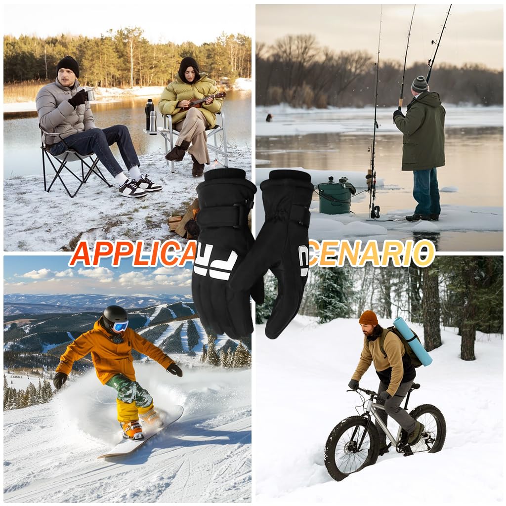 GUSTAVE Winter Gloves for Men with Fleece Lining and Anti Slip Grip | Waterproof Windproof 2PCS