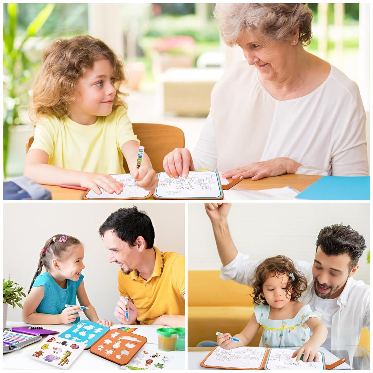 SNOWIE SOFT Kids Coloring Book for Toddlers with Water Brush and Travel Friendly Pages | Safe Non Toxic Creative Learning Gift