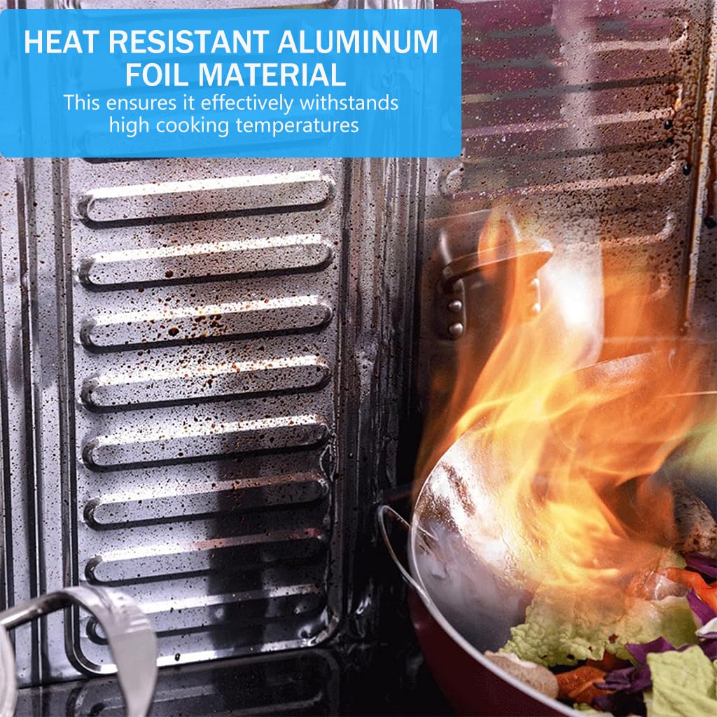 Supvox Kitchen Oil Splash Guard for Single Stove with Triple Fold Design 32.5x84cm Aluminum Foil