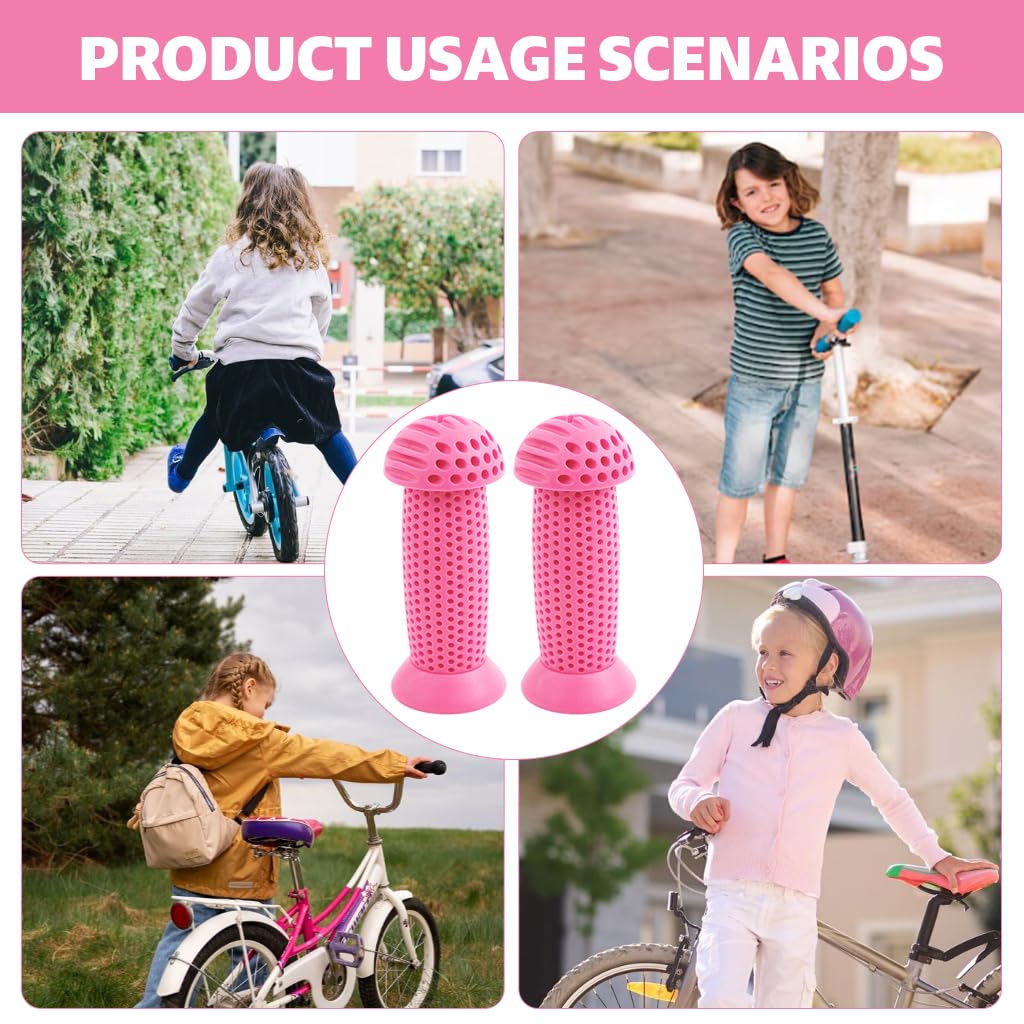 Proberos Kids Bike Handle Grip 3.9 in Soft Silicone with Porous Anti Slip Design Pink