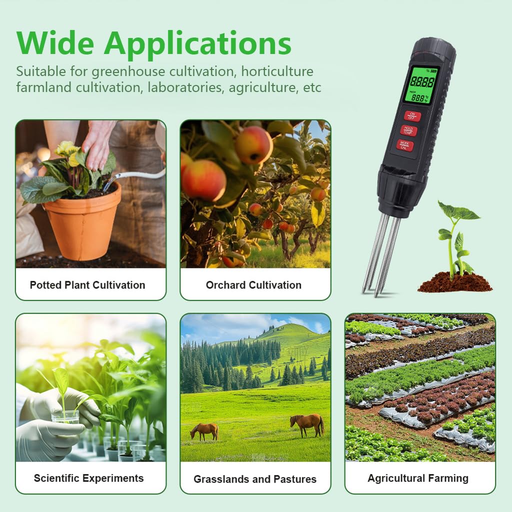 Serplex Soil Moisture Meter for Garden and Farm with 0.01–10.00 mS/cm Probe | 3 in 1 EC and Temperature Tester