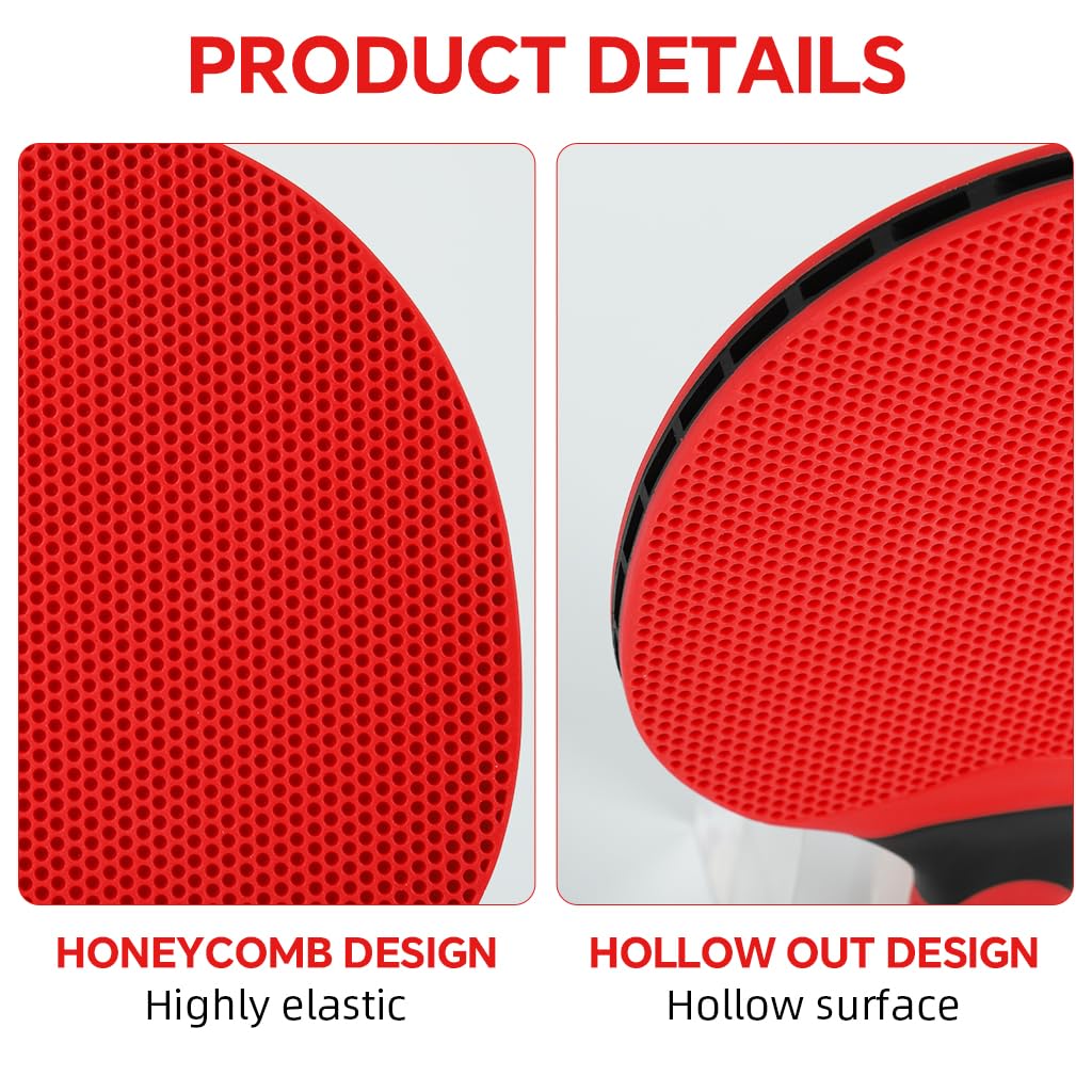 Proberos Table Tennis Racket for Training with Silicone Surface Grip and 14.6cm Face | Youth Practice Paddle
