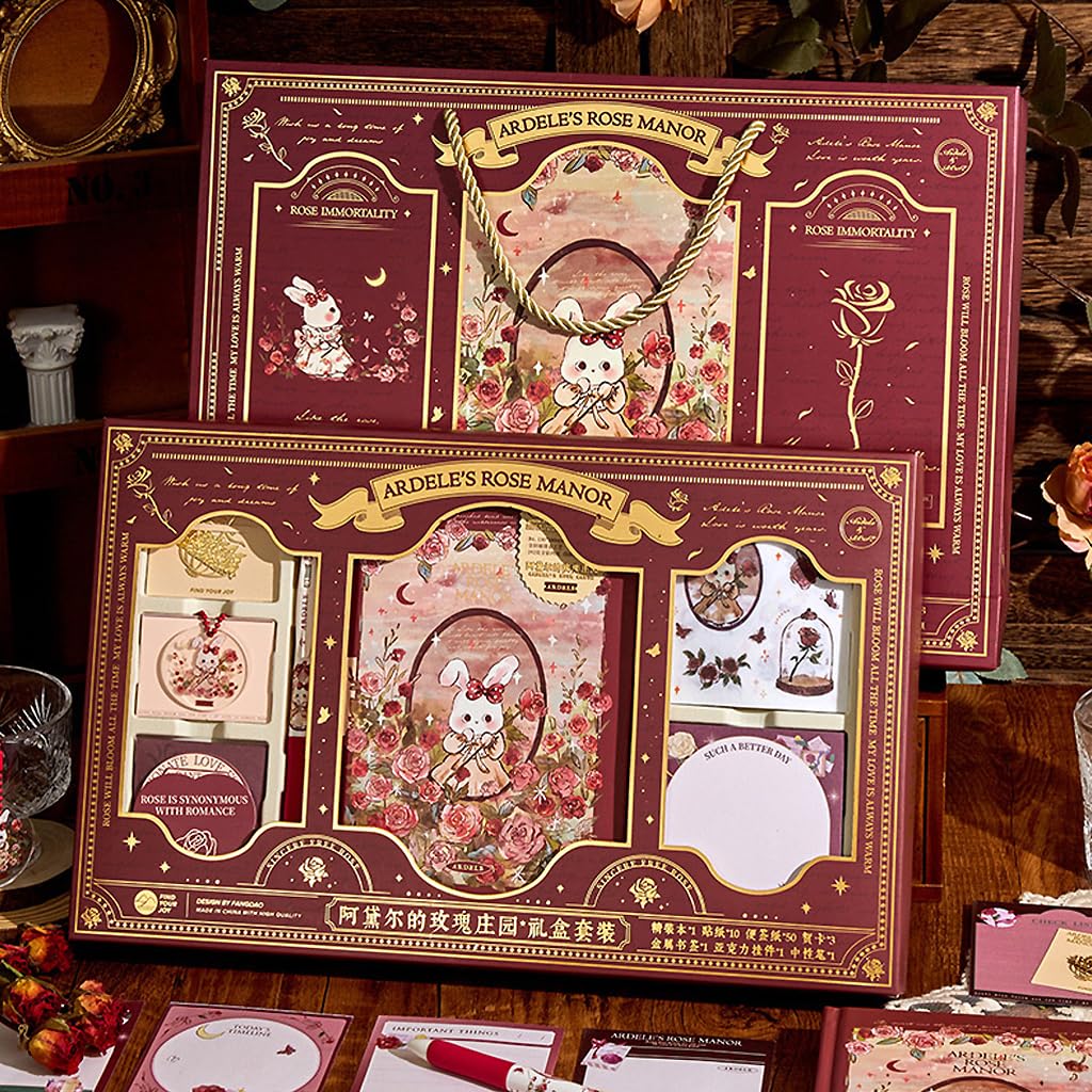 HASTHIP Vintage Journal Kit for Scrapbooking and Gifting with 67 Pcs Set | Fairytale Garden Theme