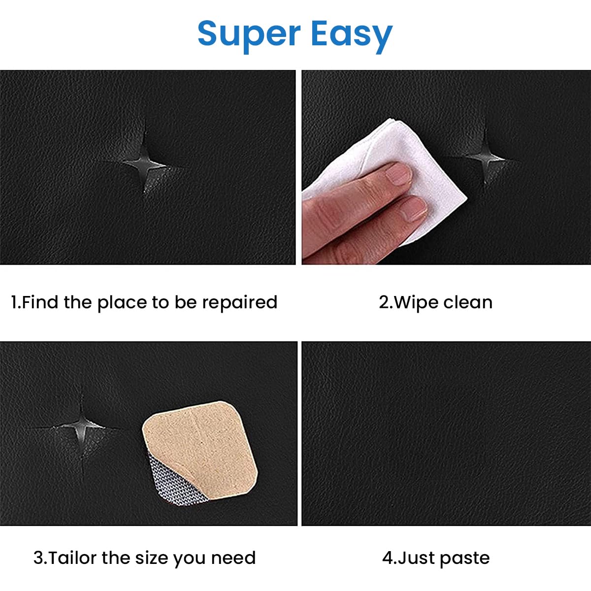 STHIRA® Leather Sofa Repair Patch Roll 9.8 Inches x 23.6 Inches Leather Repair Tape Strong Self-adhesive Leather Fashion Leather Repair Tape for Leather Sofa, Couch, Car Seats, Chair, Armchairs