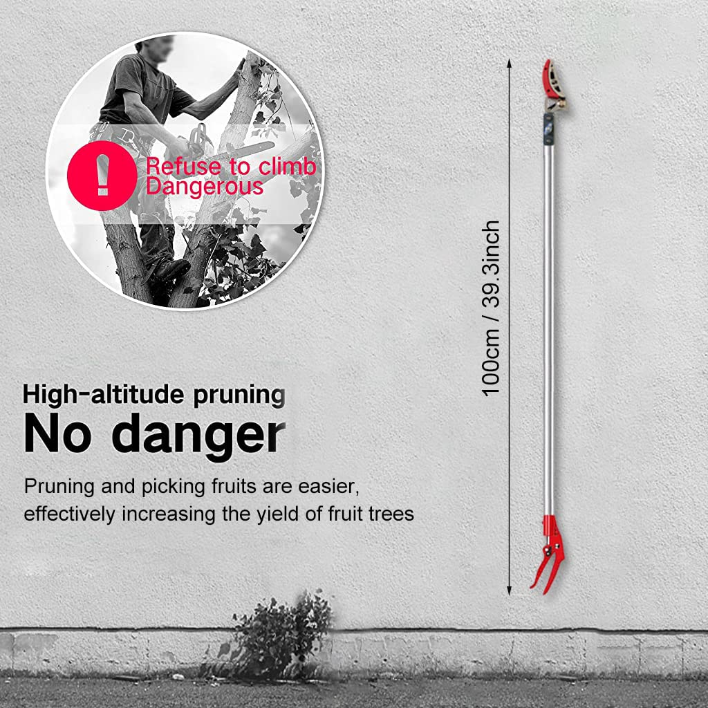 HASTHIP Fruit Plucker for High Branch Cutting with 100cm Aluminum Pole and SK5 Blade | Ergonomic Handle