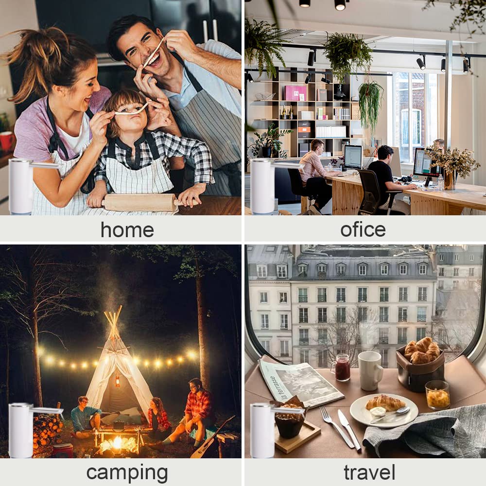 Supvox USB Rechargeable Automatic Water Pump for 20 L Bottle with Digital Display and Fold Down Spout