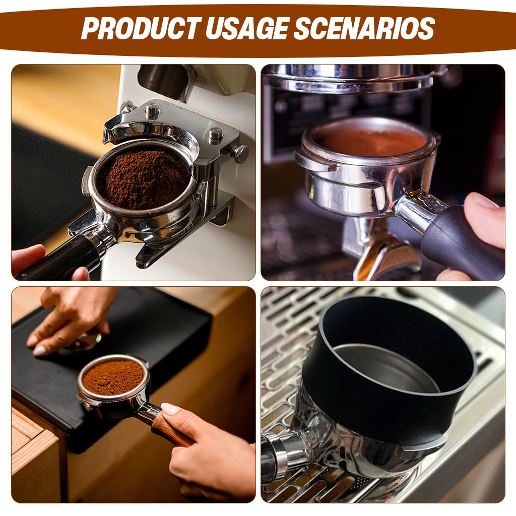 Supvox Portafilter Dosing Funnel for Espresso with 58mm Snug Fit Thread Design | 3PCS Aluminium