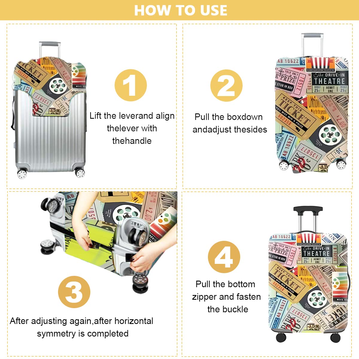 GUSTAVE Luggage Cover for 18–20 Inch Suitcase with Elastic Handle Cutouts | Washable Polyester Dust Protection