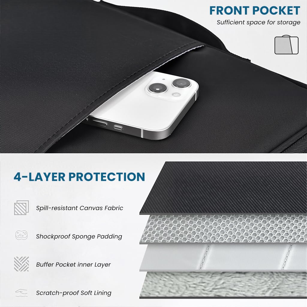 ZORBES Laptop Sleeve Case for 13.6 in MacBook Air featuring Dual Mesh Pockets and Waterproof Nylon