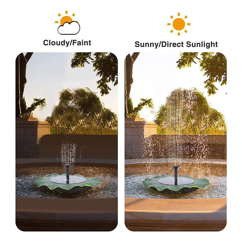 ELEPHANTBOAT Solar Fountain Pump for Bird Bath and Pond featuring 5 Spray Patterns | ABS IP68 Design