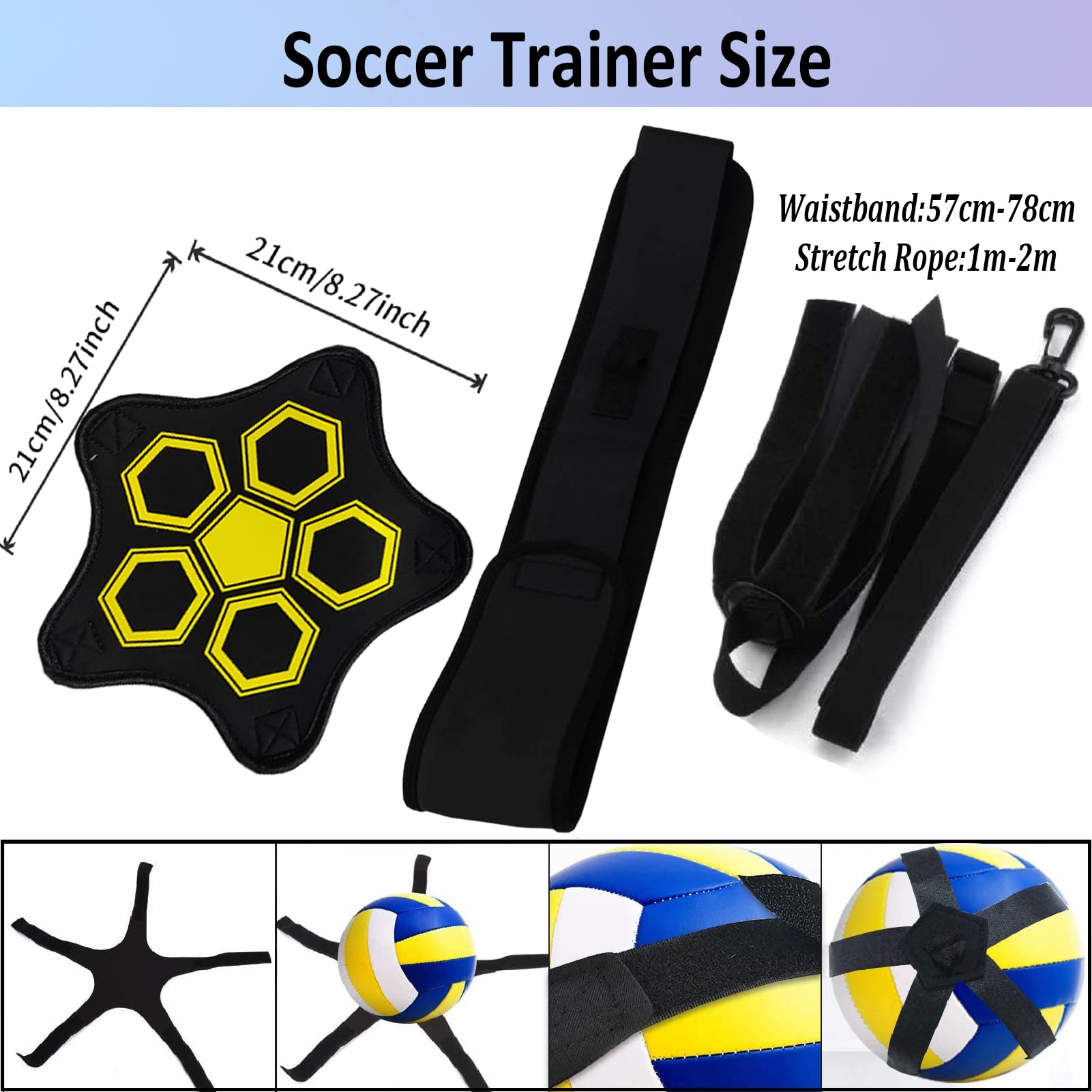 ZIBUYU® Football/Volleyball/Soccer Training Belt, Solo Soccer Kick Trainer for Kids, Star Style