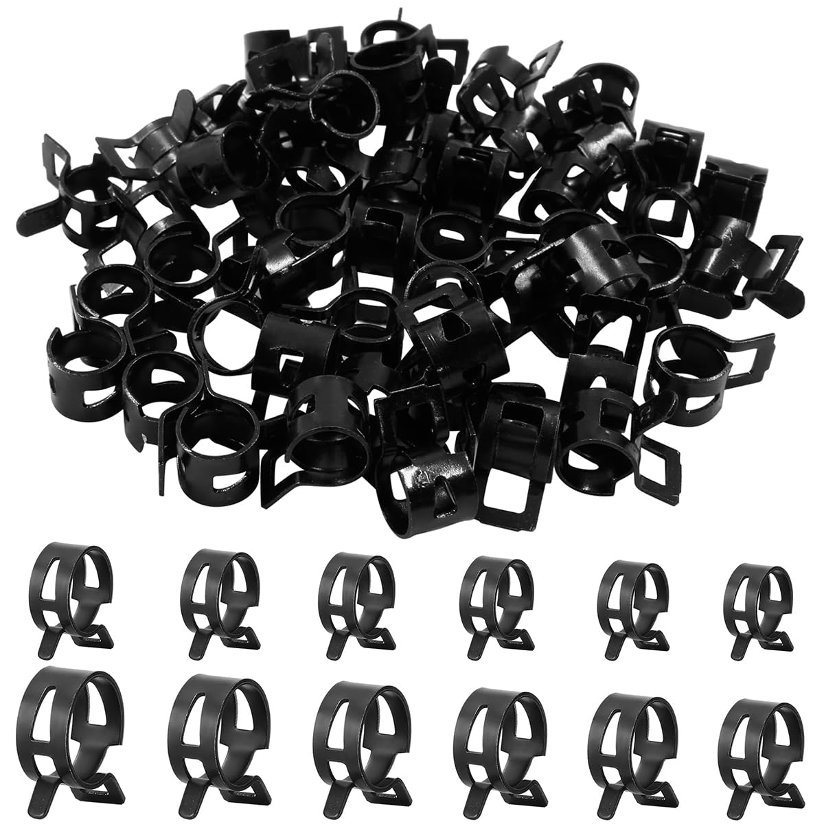 HASTHIP® 36Pcs Spring Hose Clamps 12 Sizes Hose Clamps 7-19mm Flexible Manganese Steel Metal Hose Clamps for HVAC System, Pipelines, Automotive Repairing