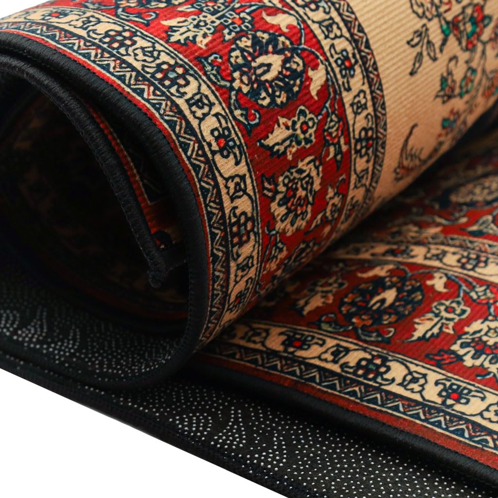 HASTHIP Prayer Mat for Muslims with Anti Slip Bottom and Tassels 120×80cm Soft Velvet Rug