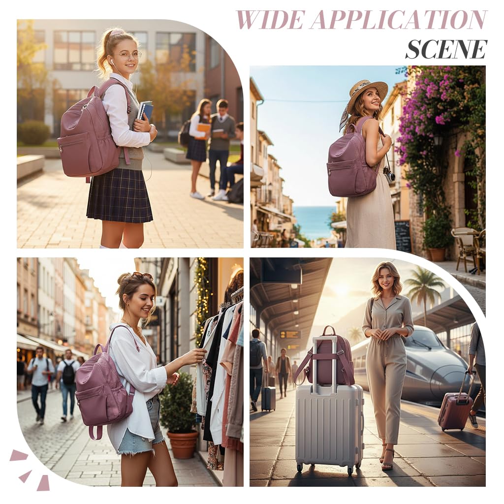 PALAY Backpacks for Women for Travel and Shopping featuring Trolley Sleeve | Waterproof Oxford Cloth