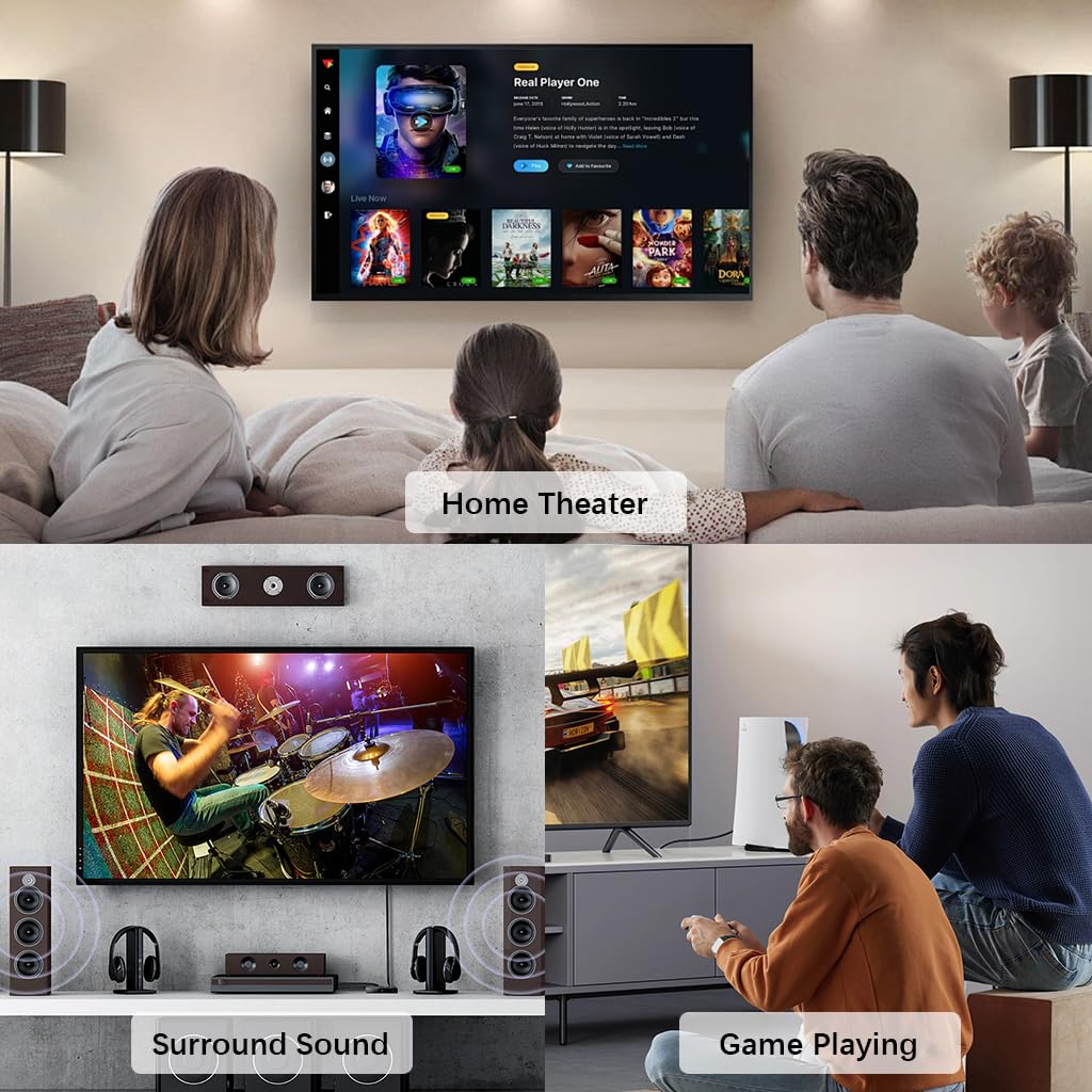 ZORBES Optical Audio Cable for TV and Soundbar with Gold-Plated Connectors | 6.6 ft Nylon Braided Fiber