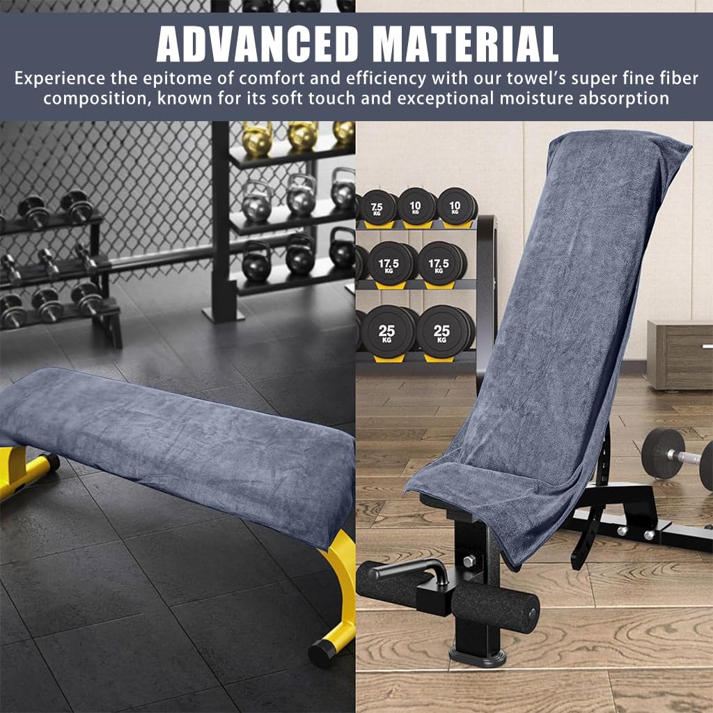 PROBEROS Gym Towel 47x19 for Workout and Yoga with Zipper Pocket | Quick Dry Microfibre