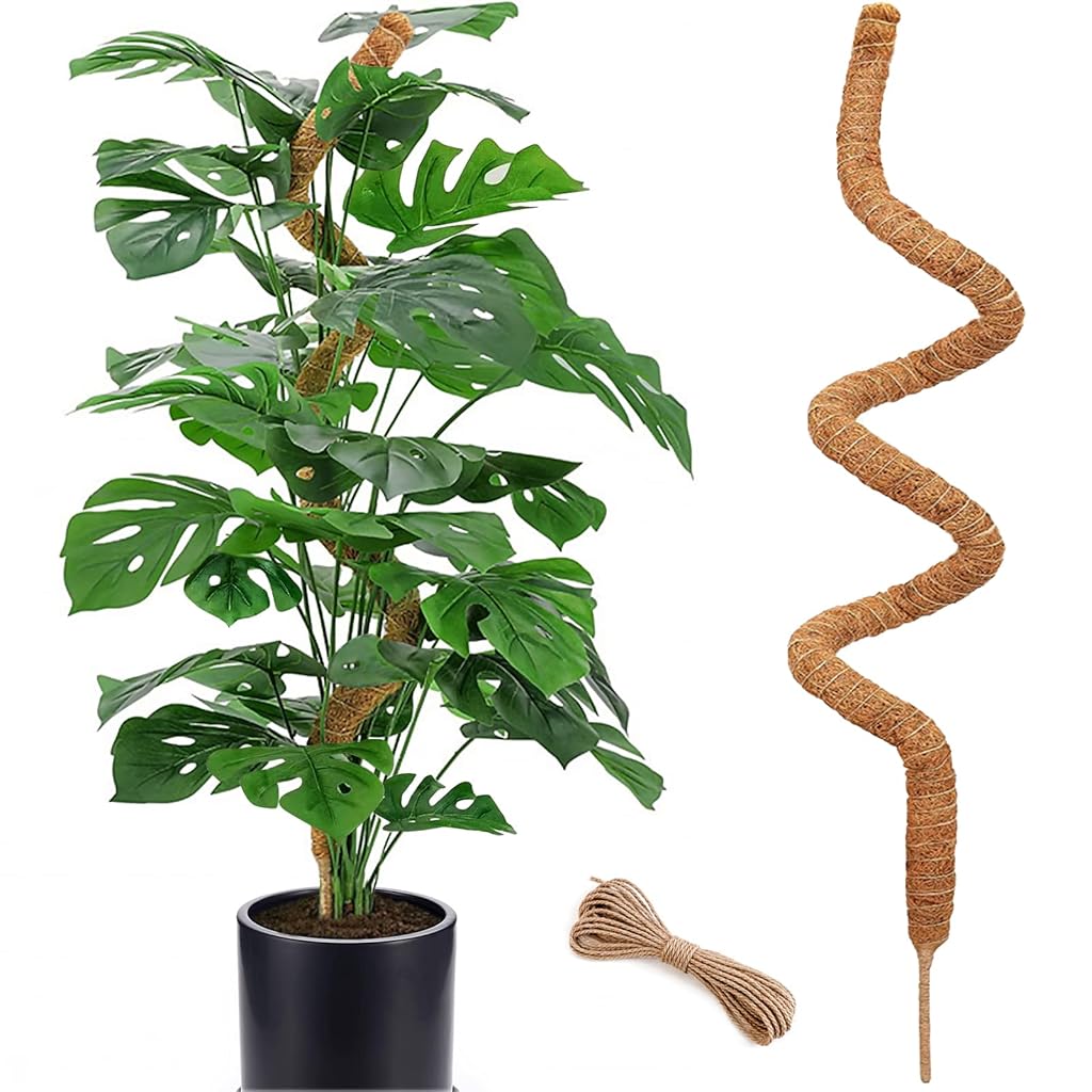 ZIBUYU® 60 cm Moss Pole for Plants Monstera, Tall Bendable Moss Poles for Climbing Plants Indoor, Large Handmade Plant Pole Sticks