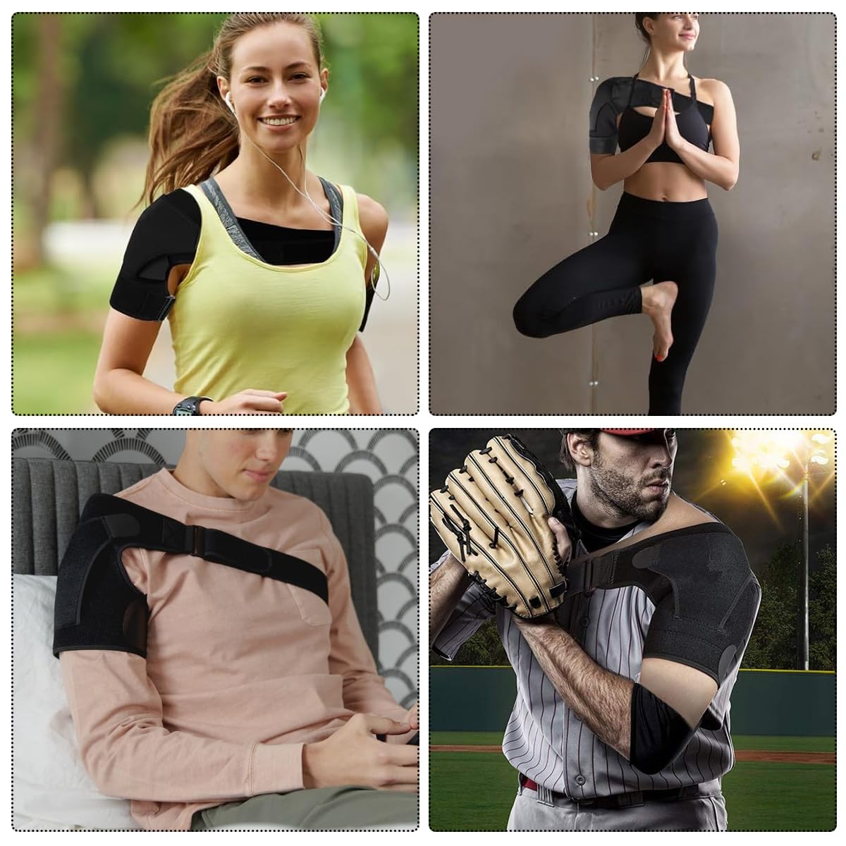 HANNEA® Shoulder Support Brace Adjustable Compression Shoulder Brace for Man Women Wearable Shoulder Brace for Recovery, Pain Relief, Dislocation, Bursitis