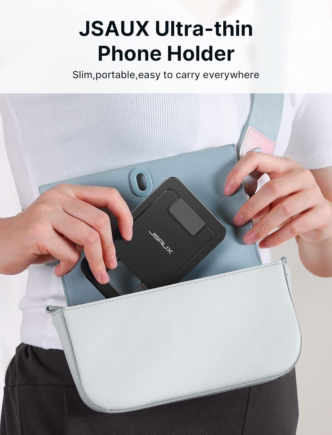 JSAUX Mobile Stand for Desk with 0–90° Adjustable Swivel Joint | Foldable Aluminum Holder