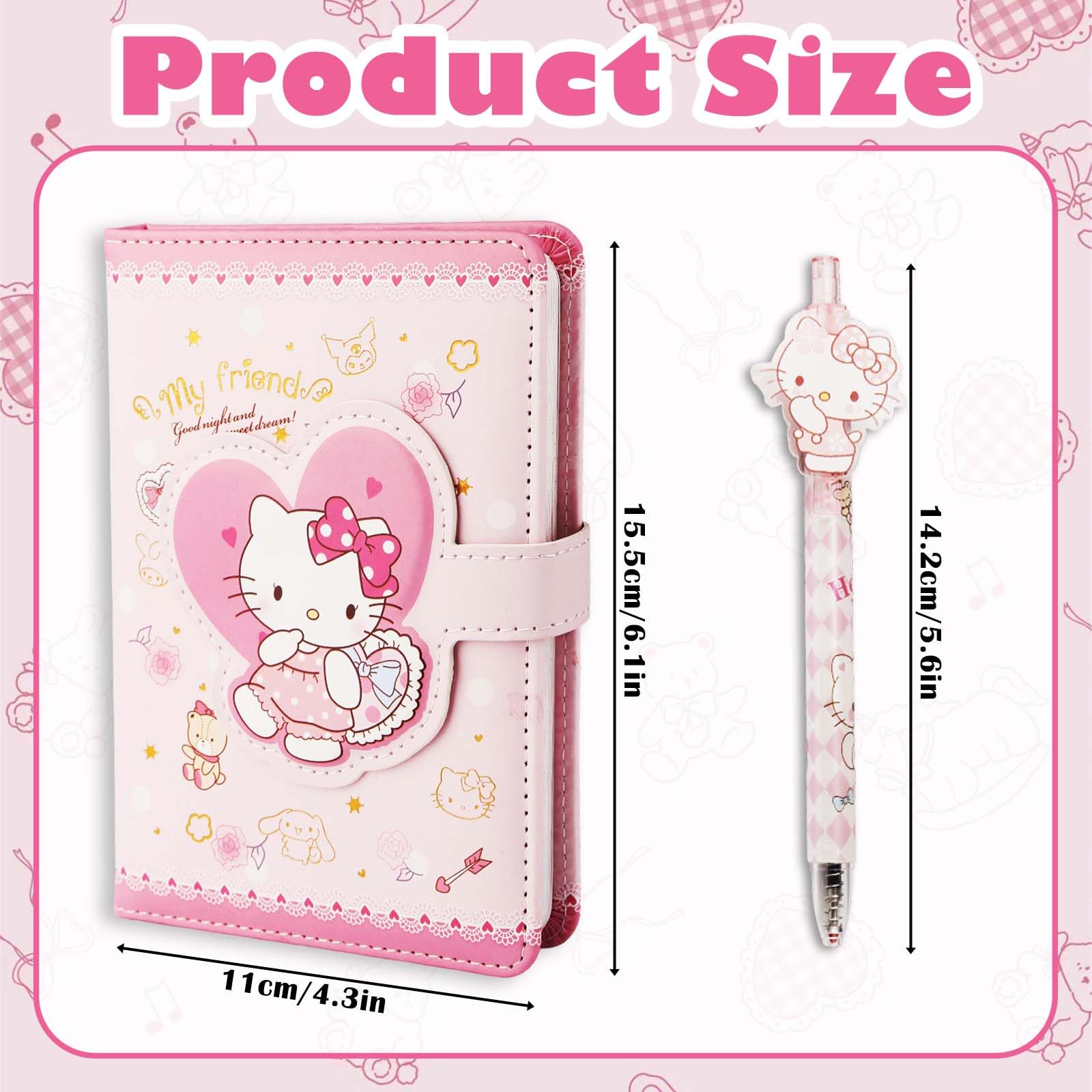 Climberty Kawaii Kitty Diary for Girls with Waterproof PU Softcover and Charm Lock | Cute Journal Gift Set with Gel Pen