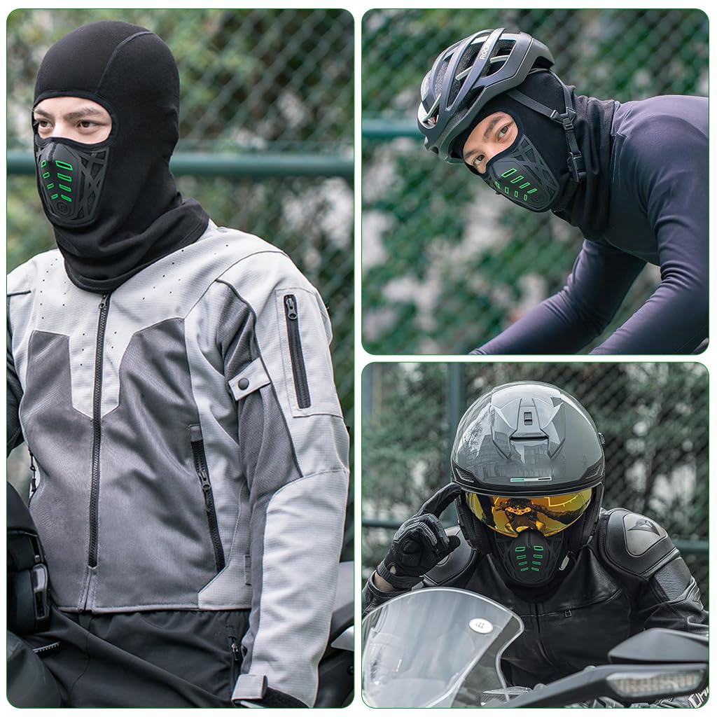 STHIRA Winter Riding Hat Balaclava for Ski and Motorcycle with Ventilated Face Mask | Soft Thermal Plush Lined Unisex Helmet Liner