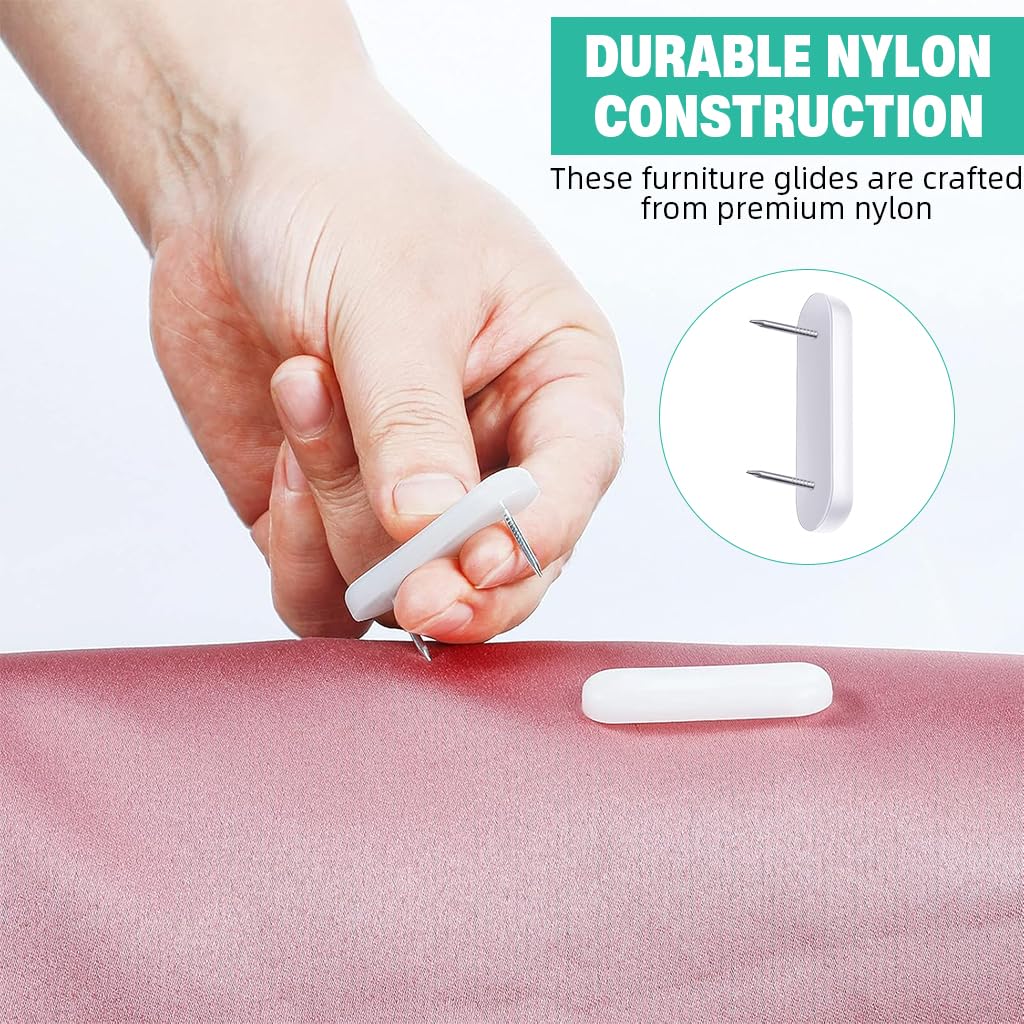 Serplex Furniture Glide Nails for Wooden Chair Legs with Plastic Pads 30Pcs | Anti Scratch Floor Protectors for Hardwood and Tile Floors